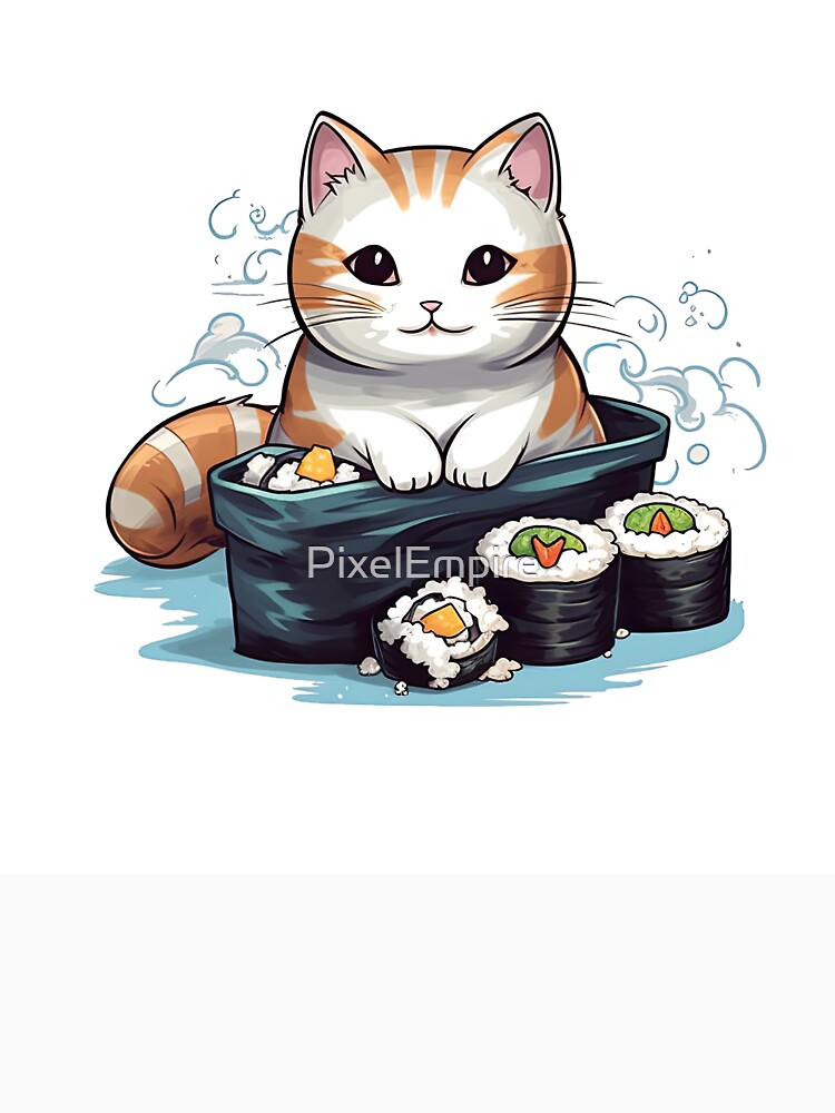 Sweat à capuche épais for Sale avec l'œuvre « Sushi Cat Édition