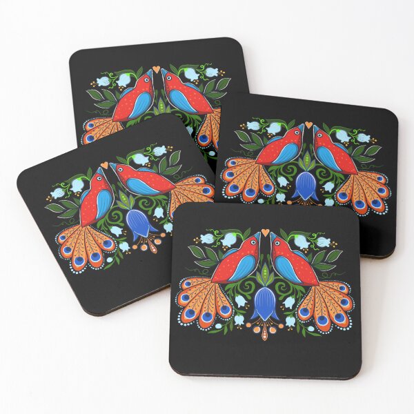 Item preview, folk birds and flowers, lilies of the valley designed and sold by Hennagirl.