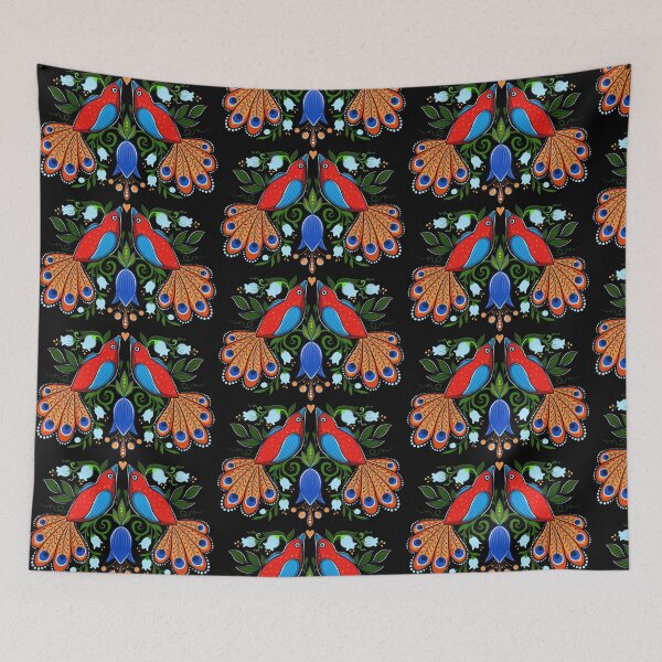 Item preview, folk birds and flowers, lilies of the valley designed and sold by Hennagirl.