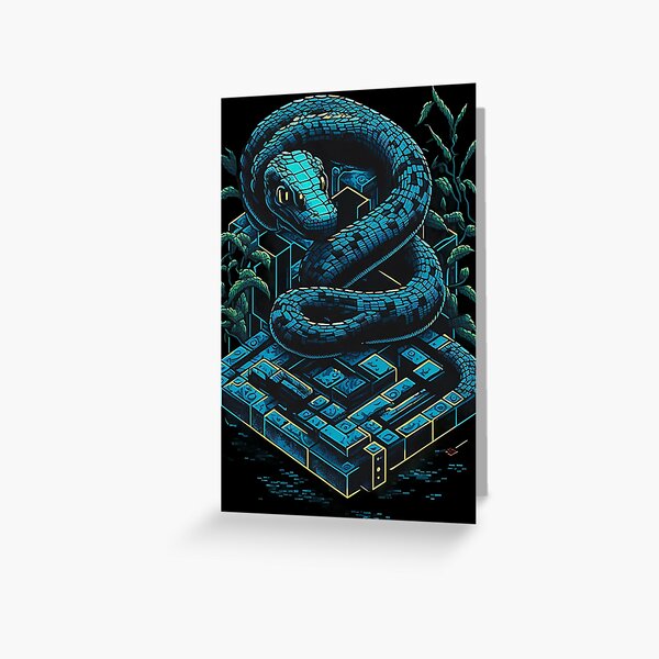 Google Snake Pixel Game Greeting Card for Sale by berrylemon