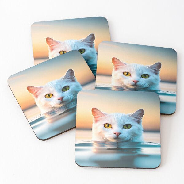 Item preview, White cat . BuddhaVibes designed and sold by Buda--Vibes.