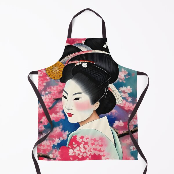 Item preview, Japanese Geisha Cherry Blossom Sakura Watercolour Style Portrait designed and sold by Ameiva-Apparel.