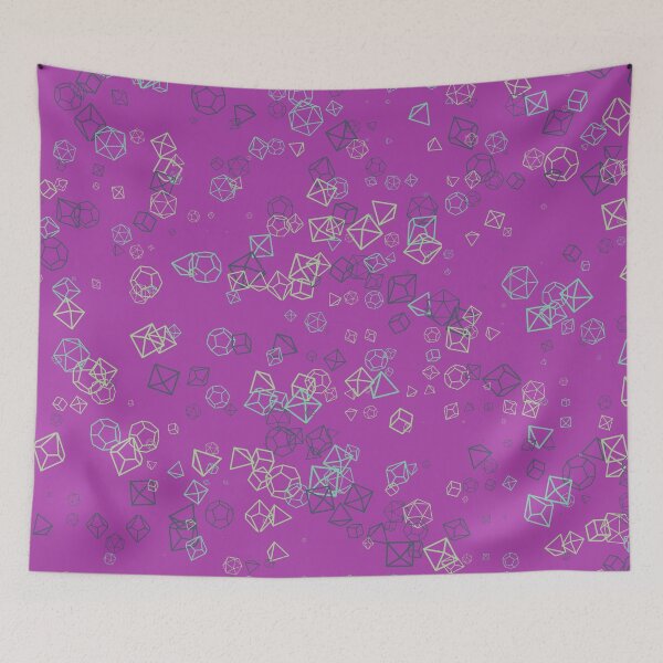 Item preview, Dice Hoard - Magenta background with various greens and teal dice designed and sold by AvengingSassy.