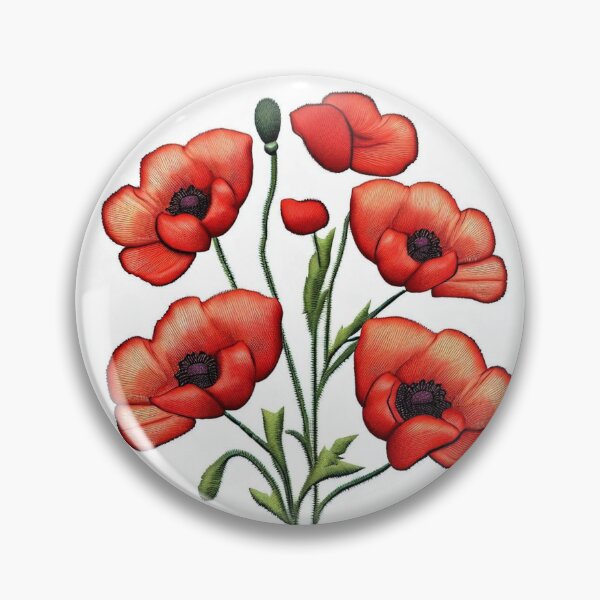 Item preview, Embroidered Poppies designed and sold by FlowFlex.