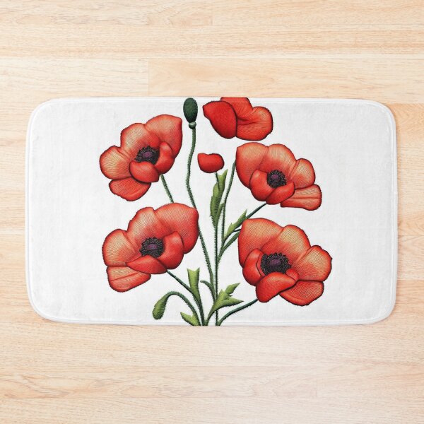 Item preview, Embroidered Poppies designed and sold by FlowFlex.