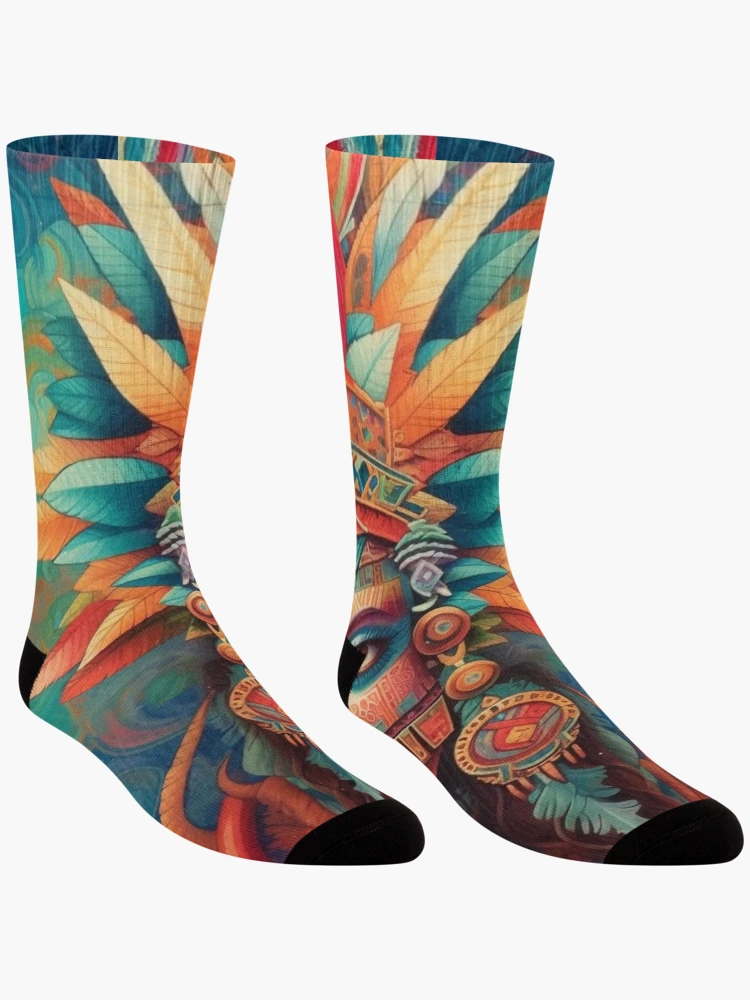 Thumbnail 3 of 5, Socks, Abstract Aztec Patterns designed and sold by Desfix.