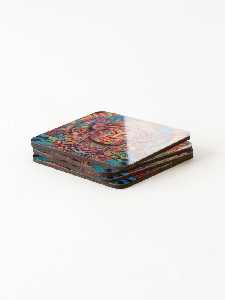 Thumbnail 4 of 5, Coasters (Set of 4), Abstract Aztec Patterns designed and sold by Desfix.