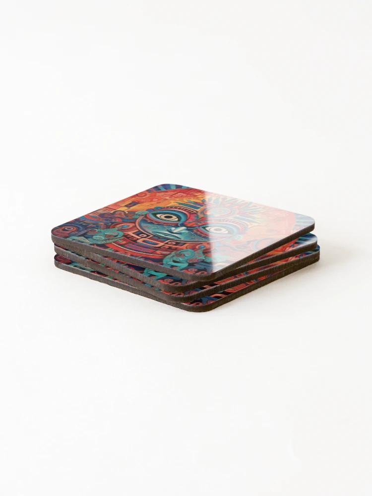 Thumbnail 4 of 5, Coasters (Set of 4), Abstract Aztec Patterns designed and sold by Desfix.