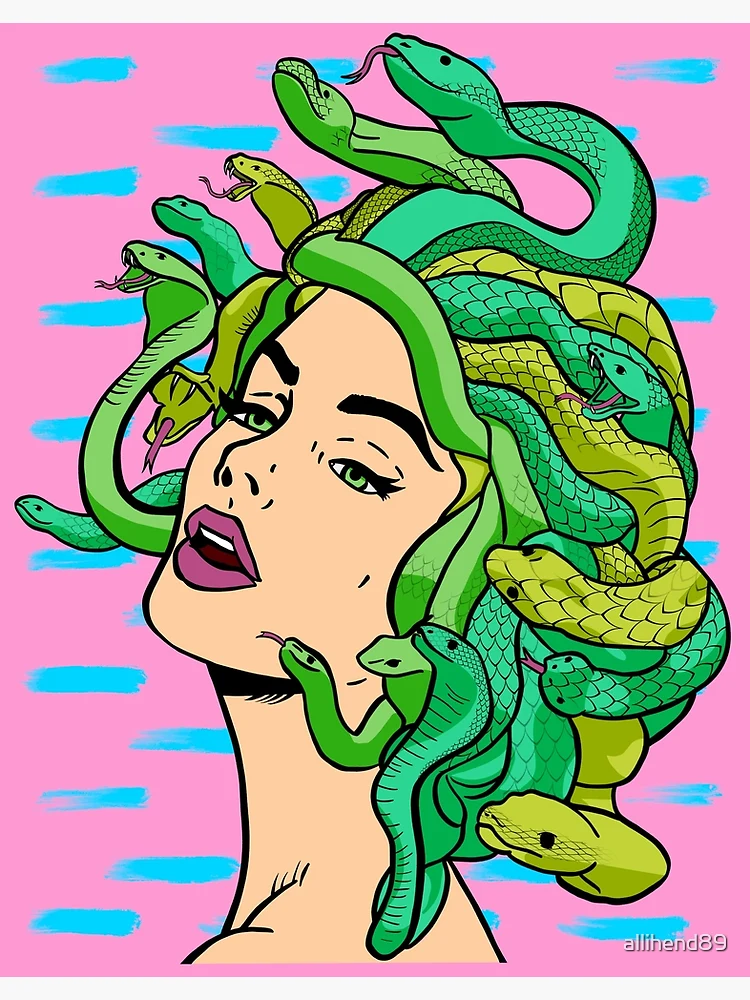 Pop art medusa reimagining greek mythology with psychedelia