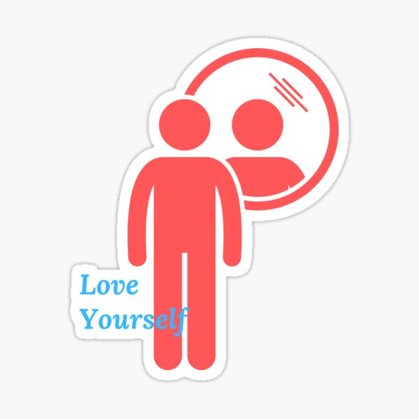 Love Yourself Mirror l Pink Sticker for Sale by GabbyC03