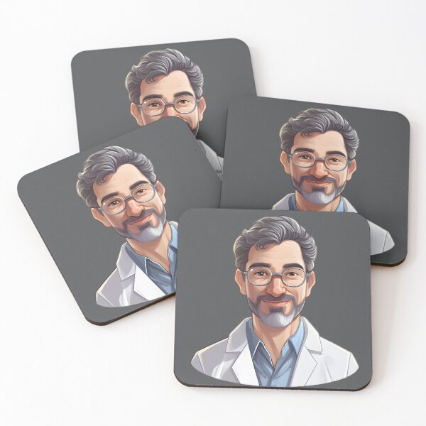 Item preview, Cartoon Style Portrait - Man Doctor/Scientist/Lab Worker/Chemist designed and sold by Radibor78.