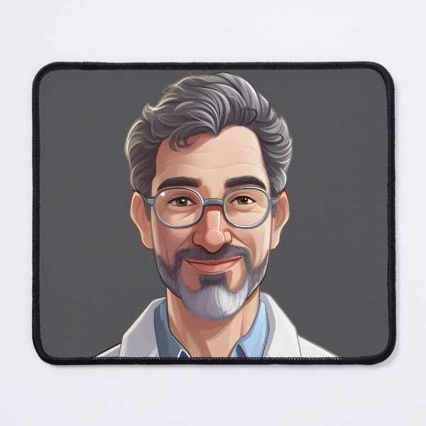 Item preview, Cartoon Style Portrait - Man Doctor/Scientist/Lab Worker/Chemist designed and sold by Radibor78.