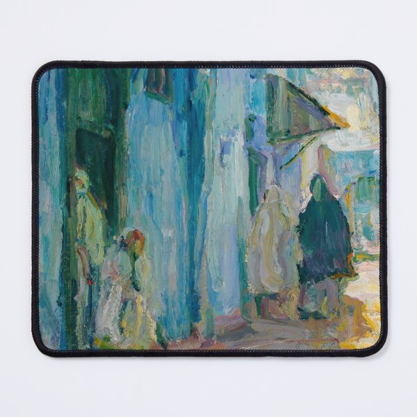Item preview, Vintage Street Scene in Tangier, Morocco Oil Painting | P266 designed and sold by Piccolo Fiore Prints.