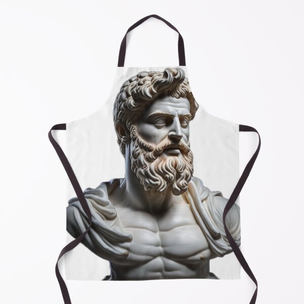 Artikelvorschau, Greek God Statue on Black Background - Elegant White Marble Art entworfen und verkauft von QualityQuest.