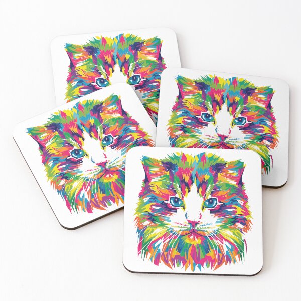 Item preview, colorful cat designed and sold by phoneinmyhand24.