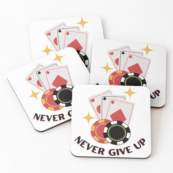 Item preview, Gambling Poker Shirt with card and chips -- "Never Give Up" designed and sold by ColorRealm.
