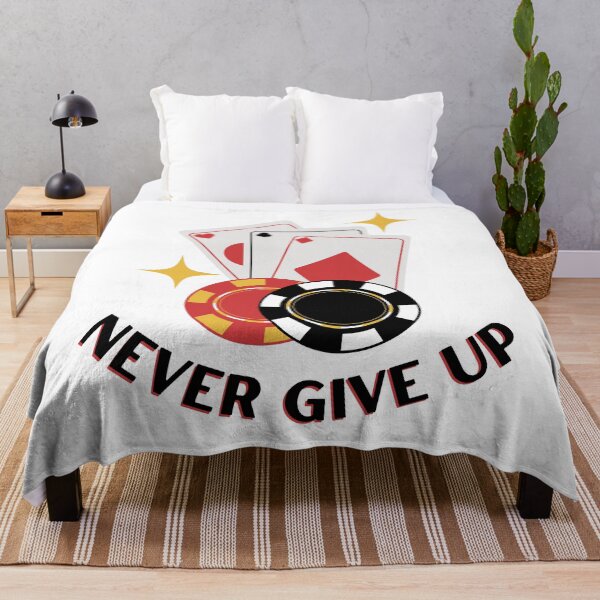 Item preview, Gambling Poker Shirt with card and chips -- "Never Give Up" designed and sold by ColorRealm.