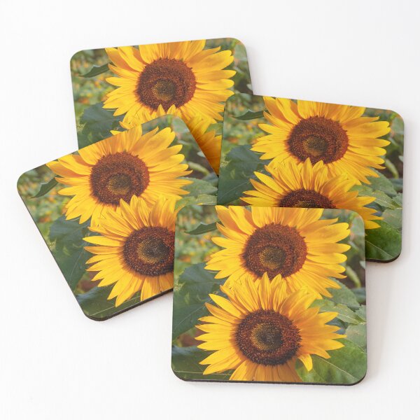 Item preview, Pair of Warm Yellow Sunflowers in a Field designed and sold by vryandesigns.
