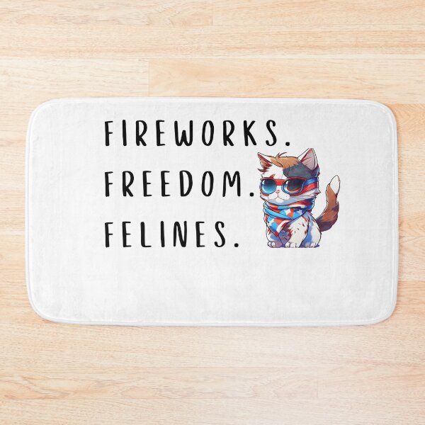 Item preview, Fireworks, Freedom, Felines Fourth of July Cat  designed and sold by CKHorizonDesign.