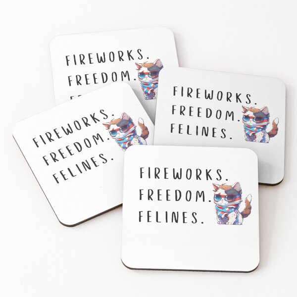 Item preview, Fireworks, Freedom, Felines Fourth of July Cat  designed and sold by CKHorizonDesign.