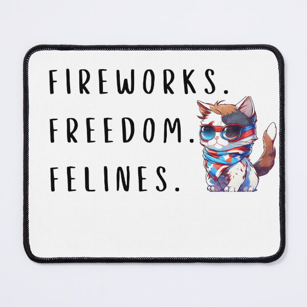 Item preview, Fireworks, Freedom, Felines Fourth of July Cat designed and sold by CKHorizonDesign.