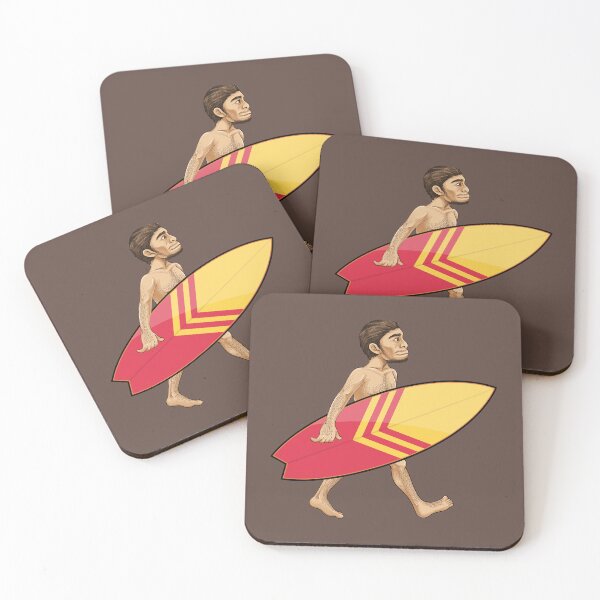 Item preview, Caveman evolution with surfboard  designed and sold by Donutlovers.