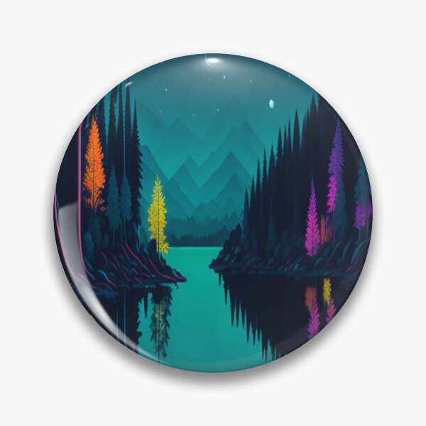 Item preview, A Colorful Forest by a Lake designed and sold by artwealllove.