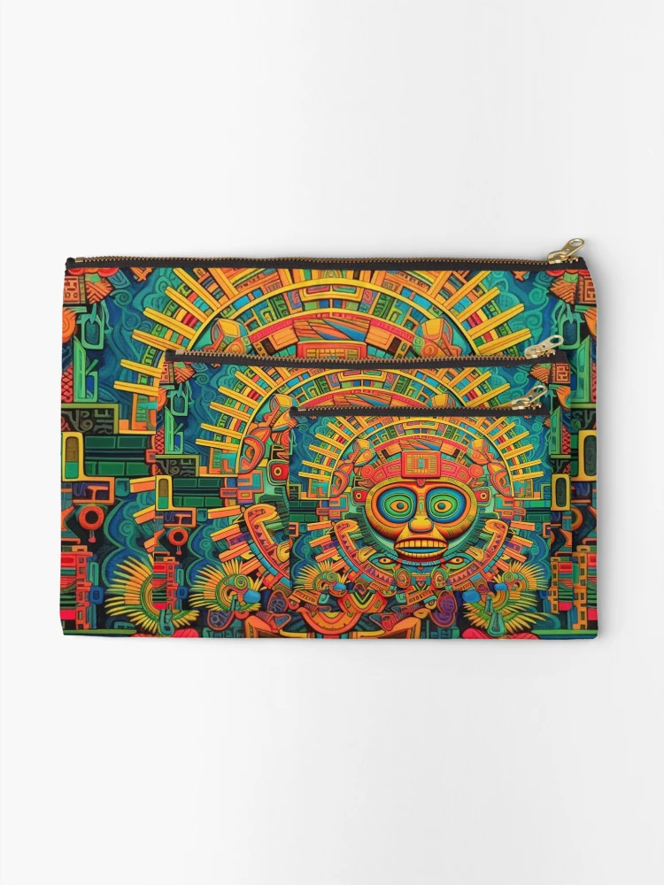 Thumbnail 2 of 4, Zipper Pouch, Abstract Aztec Patterns designed and sold by Desfix.