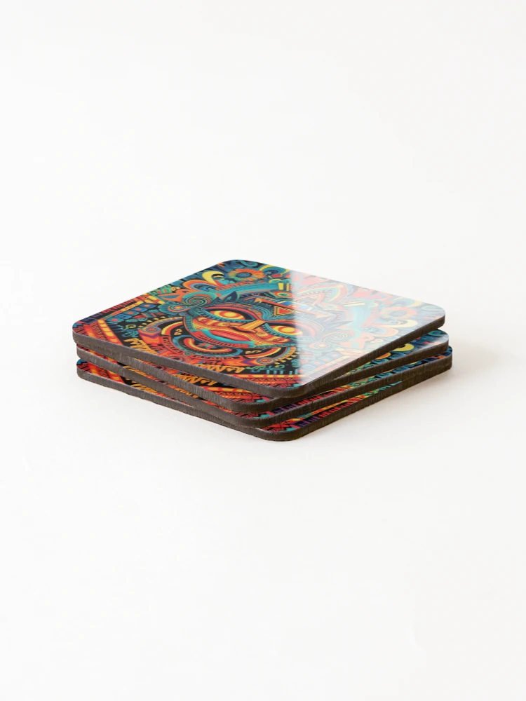 Thumbnail 4 of 5, Coasters (Set of 4), Abstract Aztec Patterns designed and sold by Desfix.