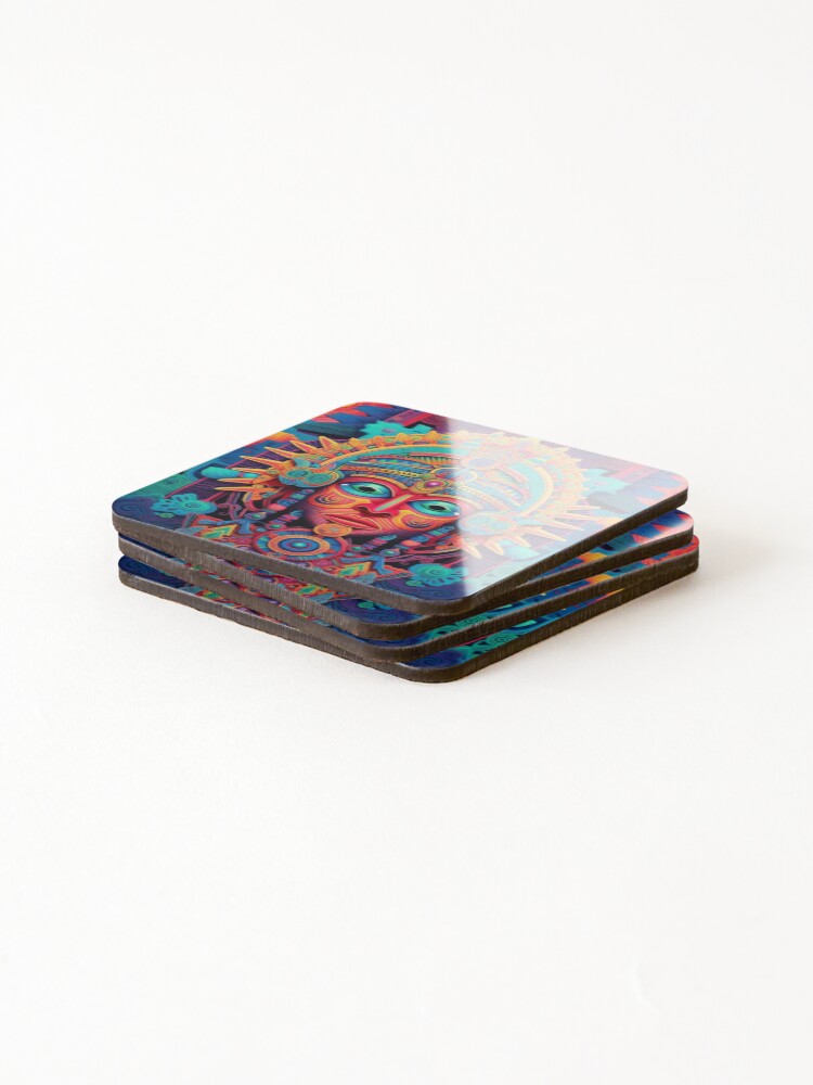 Thumbnail 4 of 5, Coasters (Set of 4), Abstract Aztec Patterns designed and sold by Desfix.