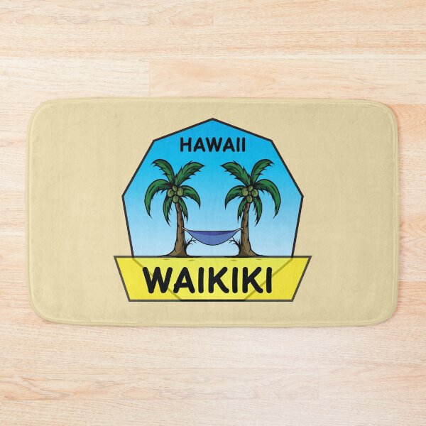 Item preview, Waikiki honolulu beach in hawaii with palm trees  designed and sold by Donutlovers.