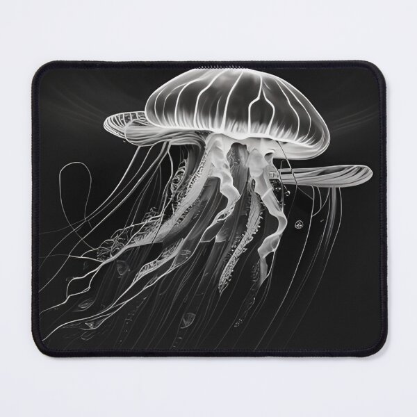 Item preview, Black and white jellyfish drawing designed and sold by Pencil-Art.