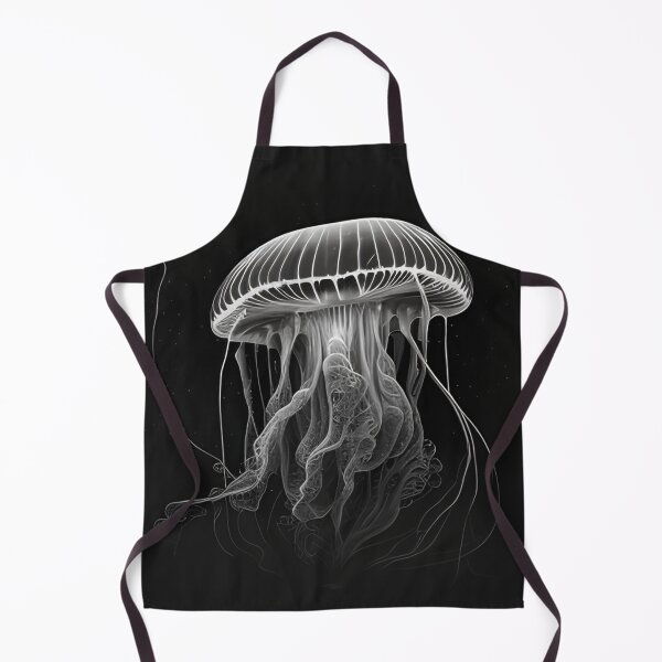 Item preview, Black and white jellyfish drawing designed and sold by Pencil-Art.