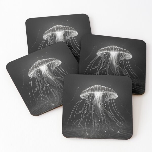 Item preview, Black and white jellyfish drawing designed and sold by Pencil-Art.