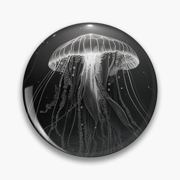 Item preview, Black and white jellyfish drawing designed and sold by Pencil-Art.
