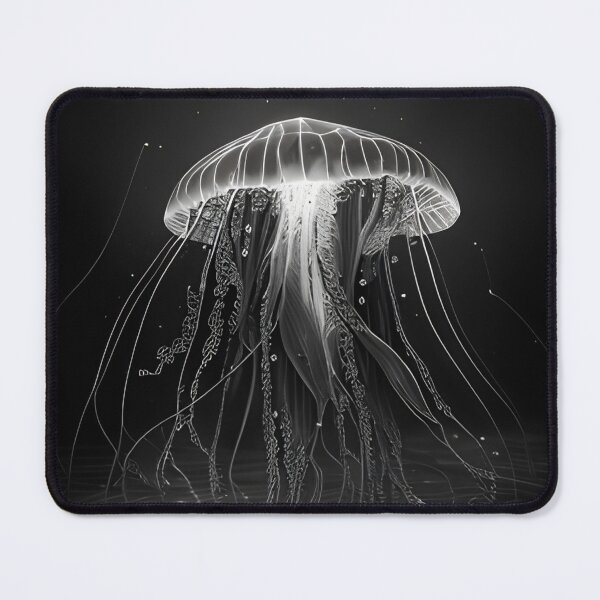 Item preview, Black and white jellyfish drawing designed and sold by Pencil-Art.