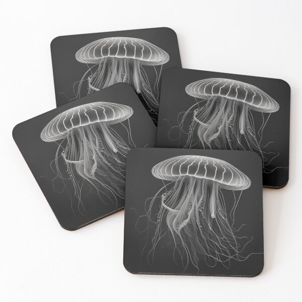 Item preview, Black and white jellyfish drawing designed and sold by Pencil-Art.