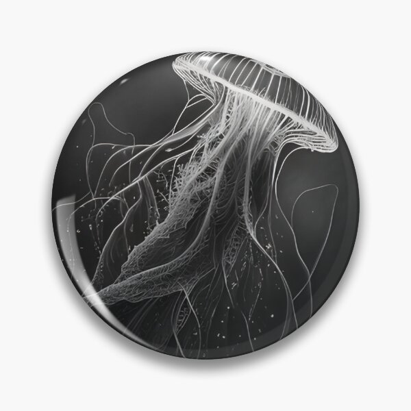 Item preview, Black and white jellyfish drawing designed and sold by Pencil-Art.
