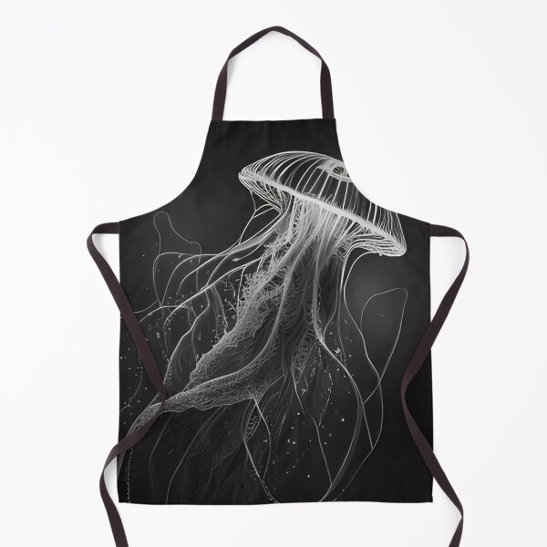 Item preview, Black and white jellyfish drawing designed and sold by Pencil-Art.