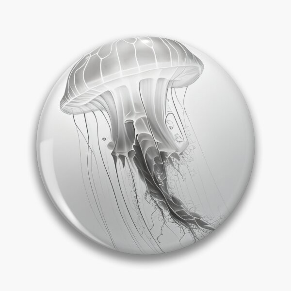 Item preview, Black and white jellyfish drawing designed and sold by Pencil-Art.