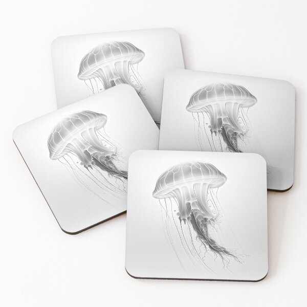 Item preview, Black and white jellyfish drawing designed and sold by Pencil-Art.