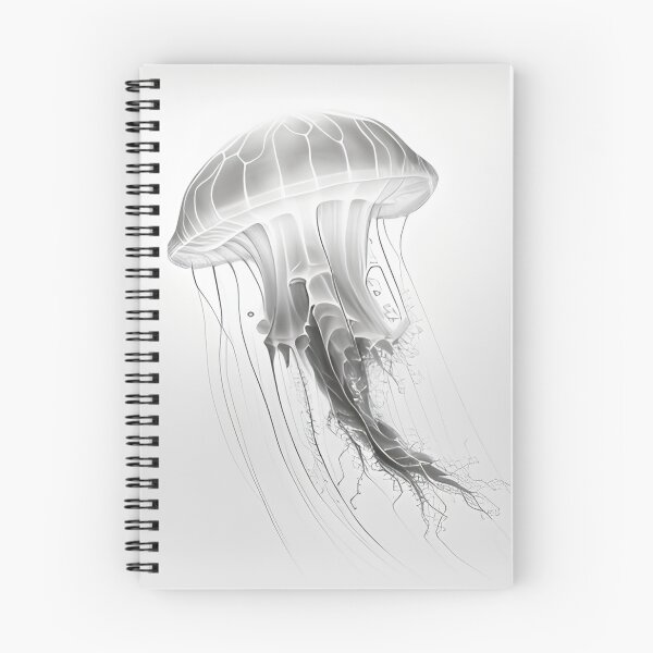 Item preview, Black and white jellyfish drawing designed and sold by Pencil-Art.
