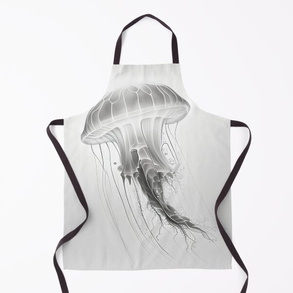 Item preview, Black and white jellyfish drawing designed and sold by Pencil-Art.