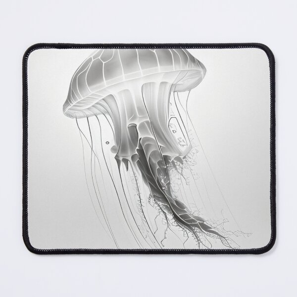 Item preview, Black and white jellyfish drawing designed and sold by Pencil-Art.