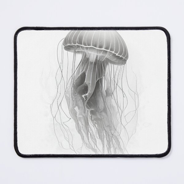 Item preview, Black and white jellyfish drawing designed and sold by Pencil-Art.
