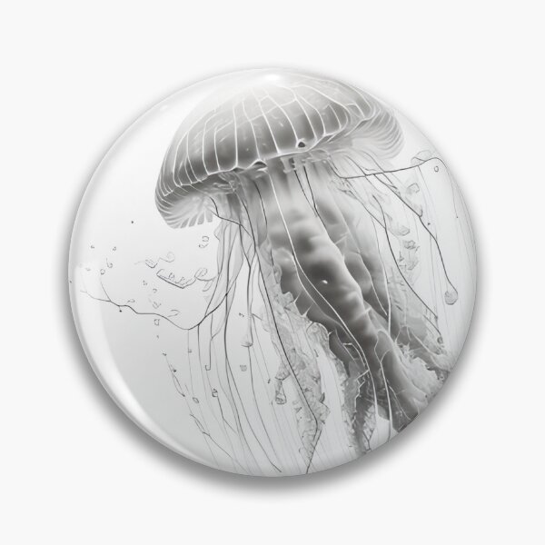 Item preview, Black and white jellyfish drawing designed and sold by Pencil-Art.