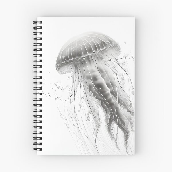 Item preview, Black and white jellyfish drawing designed and sold by Pencil-Art.