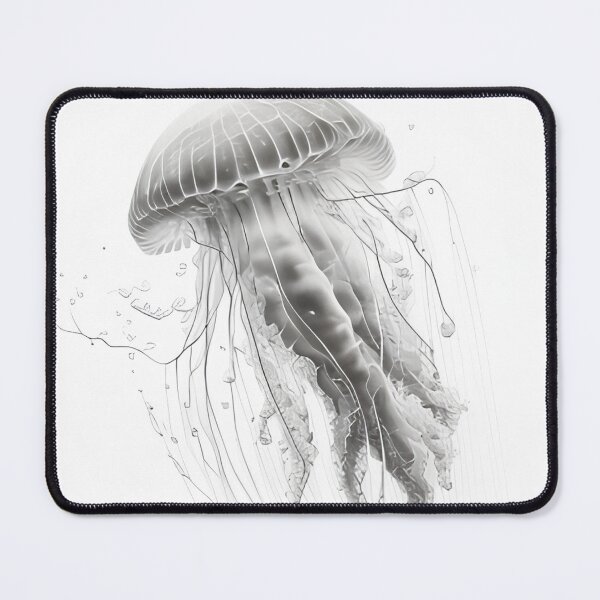 Item preview, Black and white jellyfish drawing designed and sold by Pencil-Art.