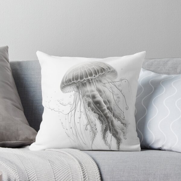 Item preview, Black and white jellyfish drawing designed and sold by Pencil-Art.