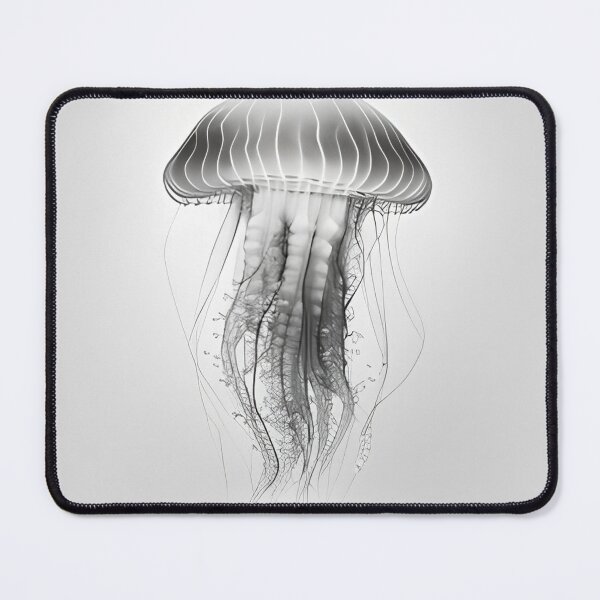 Item preview, Black and white jellyfish drawing designed and sold by Pencil-Art.
